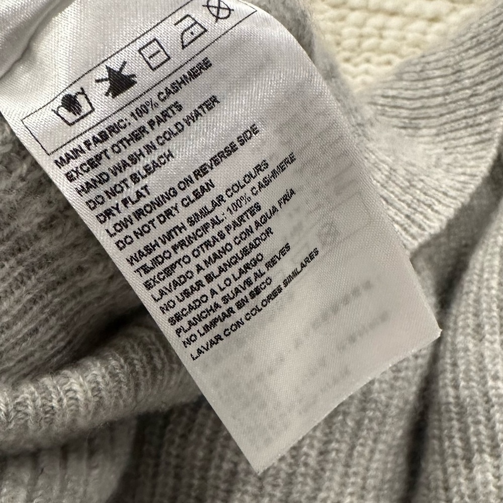 BA&SH 100% Cashmere “Cramy” Twist Back Ribbed Knit Sweater in Grey Sz S - Picture 9 of 14
